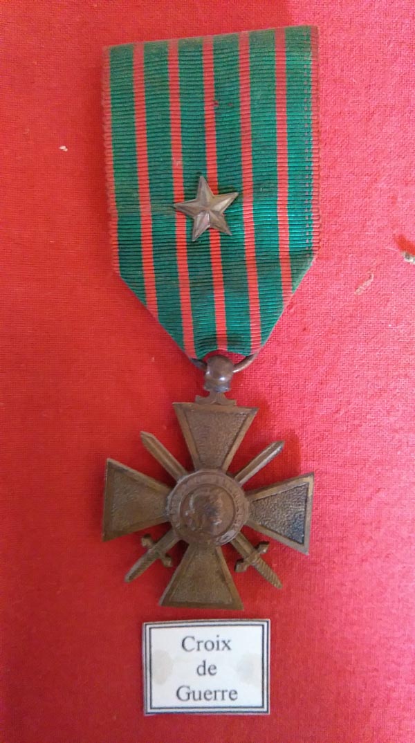 Croix de guerre de Joseph Barbaux - poilu de la guerre 1914/1918